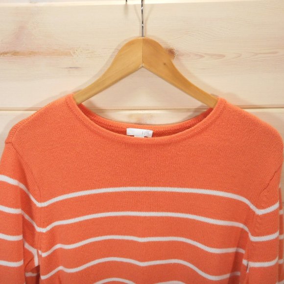 J Jill Women's Size L Tall Sweater Round Neck Long Sleeve Pumpkin Orange - Picture 2 of 8